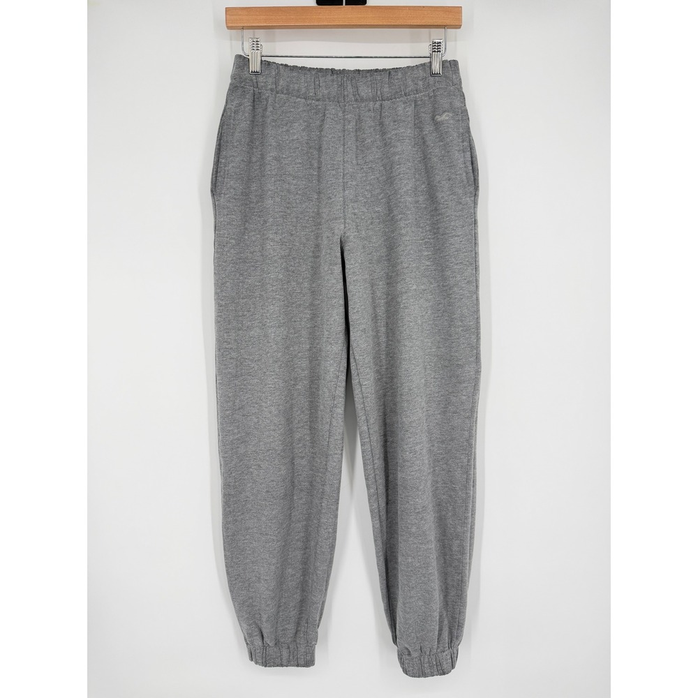 Hollister‎ Women's Gray Joggers Sweatpants Adjustable Rise Fleece Sz S Pockets